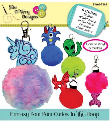 CD  - Fantasy Pom Pom Cuties in the Hoop  - Sue O'Very Designs