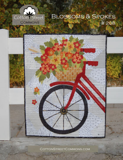 Blossoms & Spokes Pattern  - 30 x 36 Wallhanging  - Cotton Stree