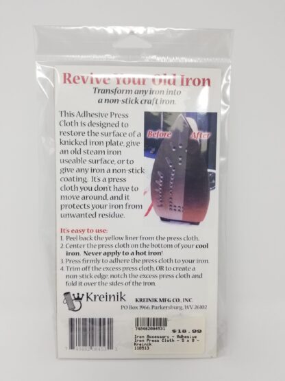 Iron Accessory - Adhesive Iron Press Cloth - 5 x 9 - Kreinik