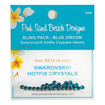 Swarovski - Hotfix - Bling Pack - Blue Zircon #406 - 4 mm