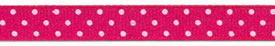 Ribbon - Swiss Dot Grosgrain - 794038 - 175 - 3/8" - Hot Pink/Wh