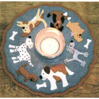 Pattern - Puppy Love Candle Mat - 195 - Little Stitches