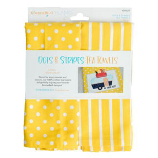 Blanks - Tea Towels - Lemon Dots &Stripes - KDKB224 - Kimberbell
