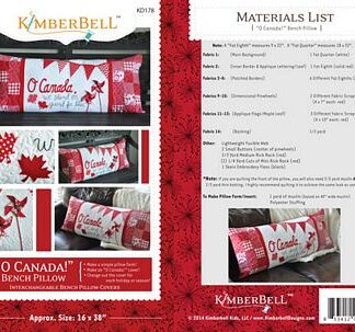 Patterns - O, Canada! - Bench Pillow - KD178 - Sewing Version -