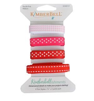 Ribbon  - 3/8 inch  - Kimberbellishments  - Red & Pink Ribbon Se