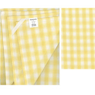 Hemmed Tea Towel  - Yellow and White Check  - Dunroven House