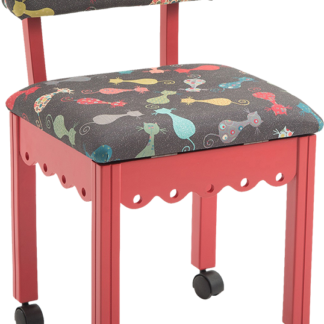 Sewing Chair - Model 6106 - Jewel Red Cats Meow - Arrow