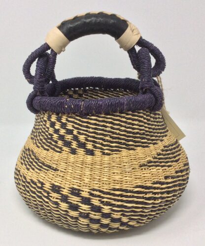 Big Blue Moma - Small Pot Basket - Black-Natural
