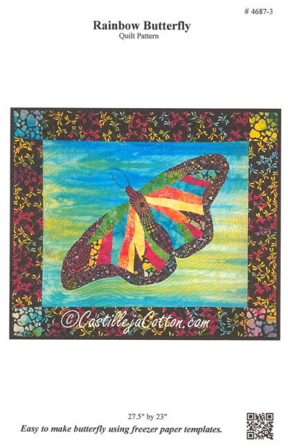 Pattern - Rainbow Butterfly - 4687-3 - by Castilleja Cotton