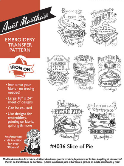 Iron-On Transfers - 4036 - Slice of Pie - Aunt Martha's for Colo