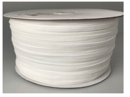 Elastic - #EK7-6MM - White - 100% Polyester -  CanSew Inc.