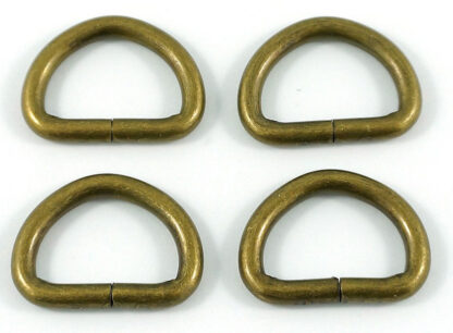 Notions - D-Ring - 20 mm (3/4") - Antique Brass - pack of 4 - Em