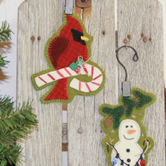 Wool Ornaments - Kits - Candy Cane Cardinal - PatchAbilities