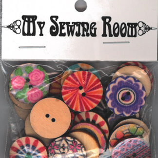 Button - Wooden Decorative Buttons - 18mm approx. - Pkg of 25