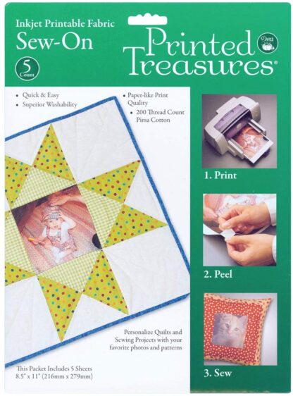 Printed Treasures - Inkjet Sew-On Fabric - 5 pack