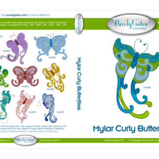 Mylar Embroidery - CD - Mylar Curly Butterflys - Purely Gates Em