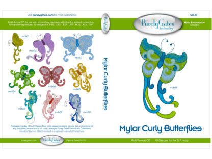Mylar Embroidery - CD - Mylar Curly Butterflys - Purely Gates Em