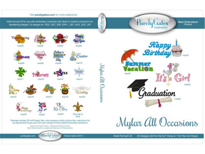 Mylar Embroidery - CD - Mylar All Occasions - Purely Gates Embro
