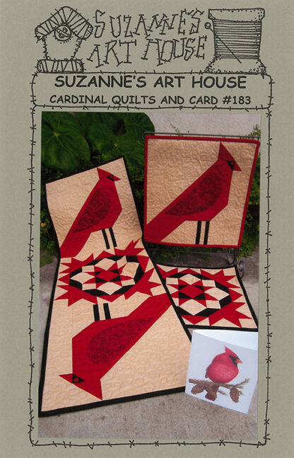 Pattern - #183 - Cardinal Quilts and Card - Quilt Pattern - Suza