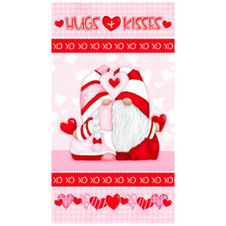 Gnomie Love - Panel - 9785 - 28 - Pink and Red - Shely Comisky