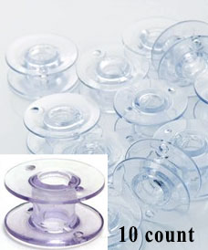 Bobbin Standard Clear Plastic Bobbins  - 7/16" (size 11.5)  - 10