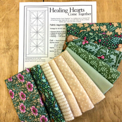 Quilt Kit - Healing Hearts Sage Table Runner - 18.5inx42.5in