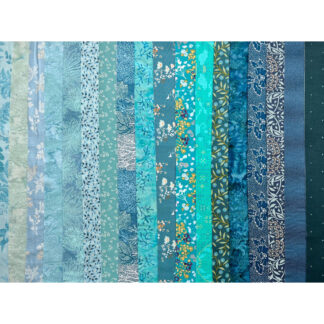 Fabric Bundle - Fabric Strips - Teal - Collage Quilter - 18 Pack - 1/8 Yard