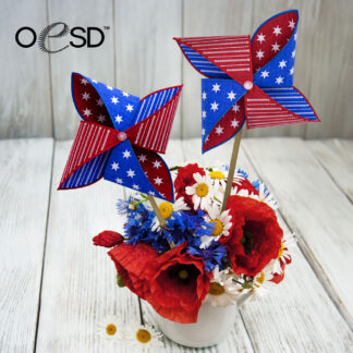 OESD - Embroidery Design - Freestanding Patriotic Pinwheel