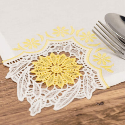 OESD - Embroidery Design - Flower Napkin Corners