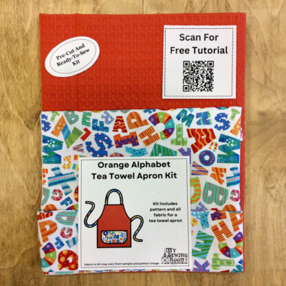 Tea Towel Apron Kit - Orange Alphabet