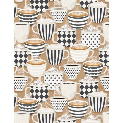 100% Cotton - Coffee Life - 82670-219 - Packed Cups Latte - Jennifer Pugh - Wilmington Prints