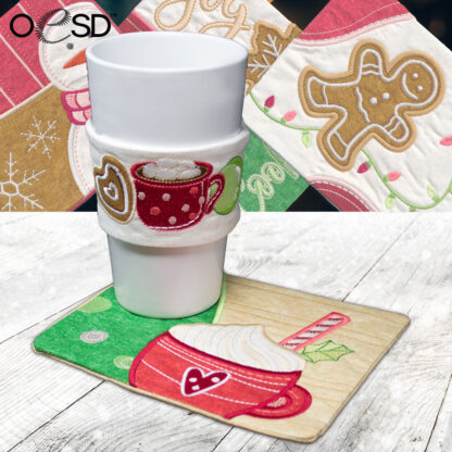 OESD - Embroidery Design - Warm & Cozy Mug Rugs - Image 2