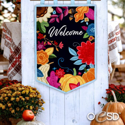 OESD - Embroidery Design - Autumn Welcome Garden Flag - Image 3