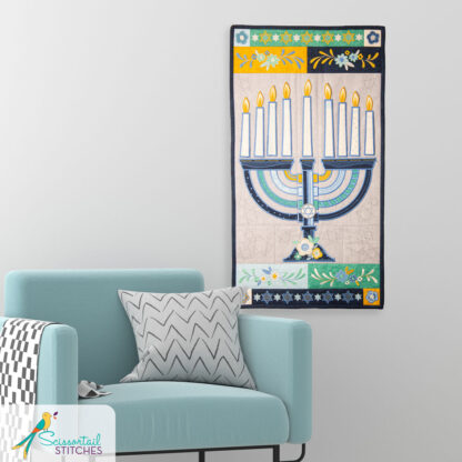 OESD - Embroidery Design - Light The Menorah Wall Hanging - Image 2