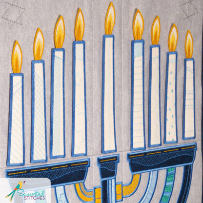 OESD - Embroidery Design - Light The Menorah Wall Hanging - Image 4