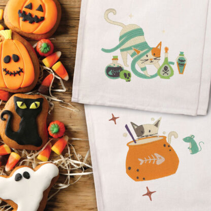 OESD - Embroidery Design - Witches Sneaky Cats by Ammie Gomez