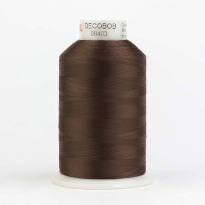 WonderFil - DecoBob - 6000m (6500yd) - DB403 - Brown - 80wt/2Ply Cottonized Polyester Thread (King Cone)