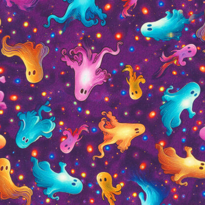 100% Cotton - Bright Frights - 23087-460 - Midnight Purple - Catriona Crehan - 44 In wide