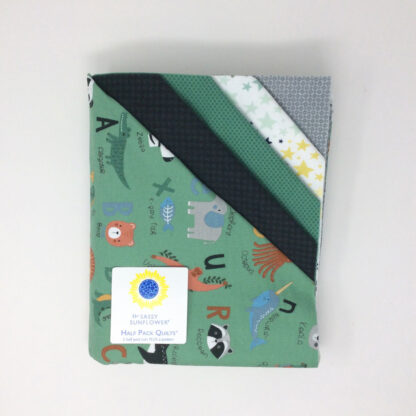 Quilt Kit -  Flannel Half Pack Quilts - Alphabet Zoo - 5 half yard cuts 100% cotton flannel