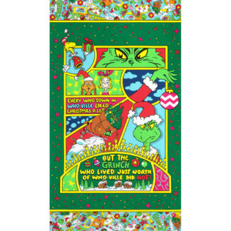 100% Cotton Fabric Panel - How the Grinch Stole Christmas - 23097-223 - Holiday - Dr. Seuss Enterprises - 44 In wide