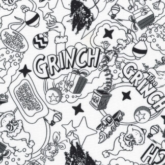 100% Cotton Fabric - How the Grinch Stole Christmas - 23099-1 - White - Dr. Seuss Enterprises - 44 In wide