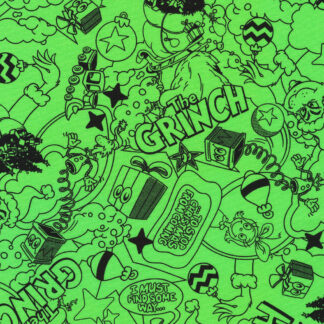 100% Cotton Fabric - How the Grinch Stole Christmas - 23099-7 - Green - Dr. Seuss Enterprises - 44 In wide