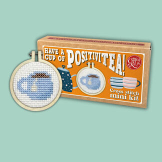 The Crafty Kit - Mini Matchbox Cross Stitch Kit - Have a Cup of Positivitea!