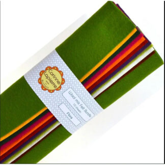 Corinne Lapierre - 45% Wool 55% Viscose - Wool Mix Felt Bundle - Flora - 10 Sheets 9" Squares