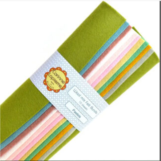 Corinne Lapierre - 45% Wool 55% Viscose - Wool Mix Felt Bundle - Pastels - 10 Sheets 9" Squares