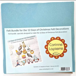 Corinne Lapierre - Felt Bundle for Book - 12 Days of Christmas Felt Decorations - 25 Squares