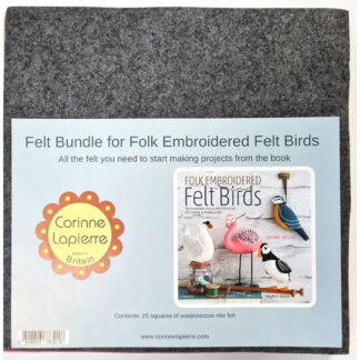 Corinne Lapierre - Felt Bundle for Book - Folk Embroidered Felt Birds - 25 Squares