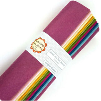 Corinne Lapierre - 45% Wool 55% Viscose - Wool Mix Felt Bundle - English Garden - 10 Sheets 9" Squares