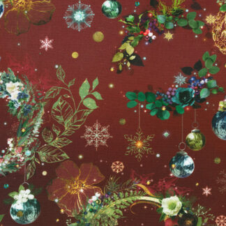 100% Cotton - Merriment - 23013-AIND-95 - Burgundy - Lara Skinner - 44 In Wide