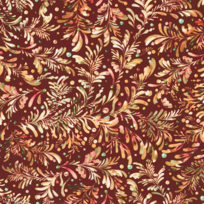 100% Cotton - Merriment - 23017-AIND-95 - Burgundy - Lara Skinner - 44 In Wide